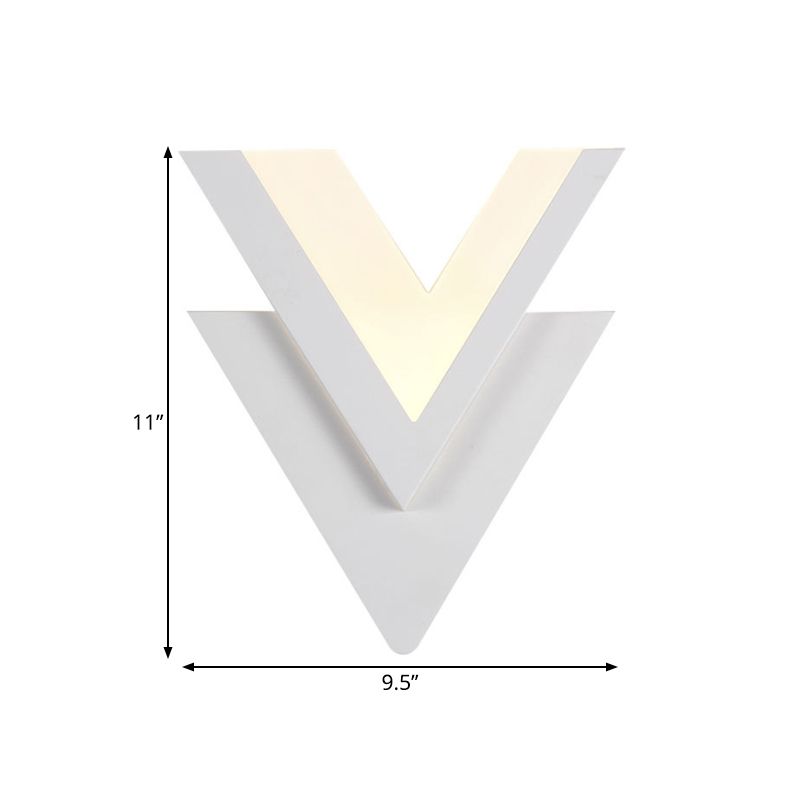 Double-V Bedroom Sconce Light Acrylic LED Simplicity Wall Lighting Fixture in Warm/White