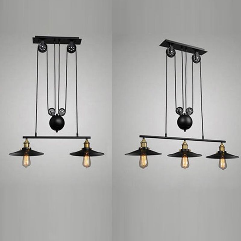 Pulley Metal Island Pendant Chandelier Industrial Dining Room Island Light Fixtures