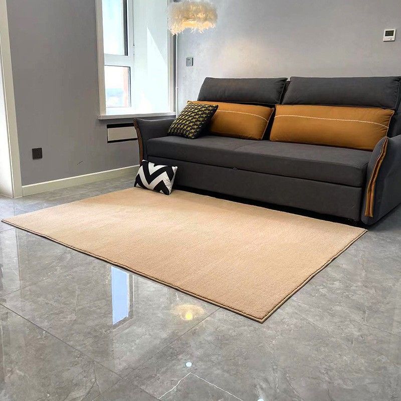 Pink Casual Rug Polyester Solid Color Rug Stain Resistant Rug for Living Room