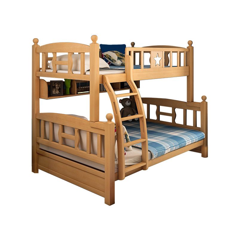 Natural Beech Bunk Bed Modern Bedroom Bunk Bed with Footboard