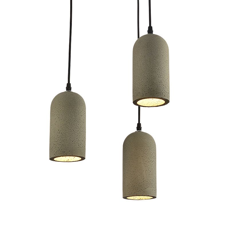 Nordic Style Gray Pendant Light with Shade 1 Light Cement Ceiling Lamp for Cloth Shop