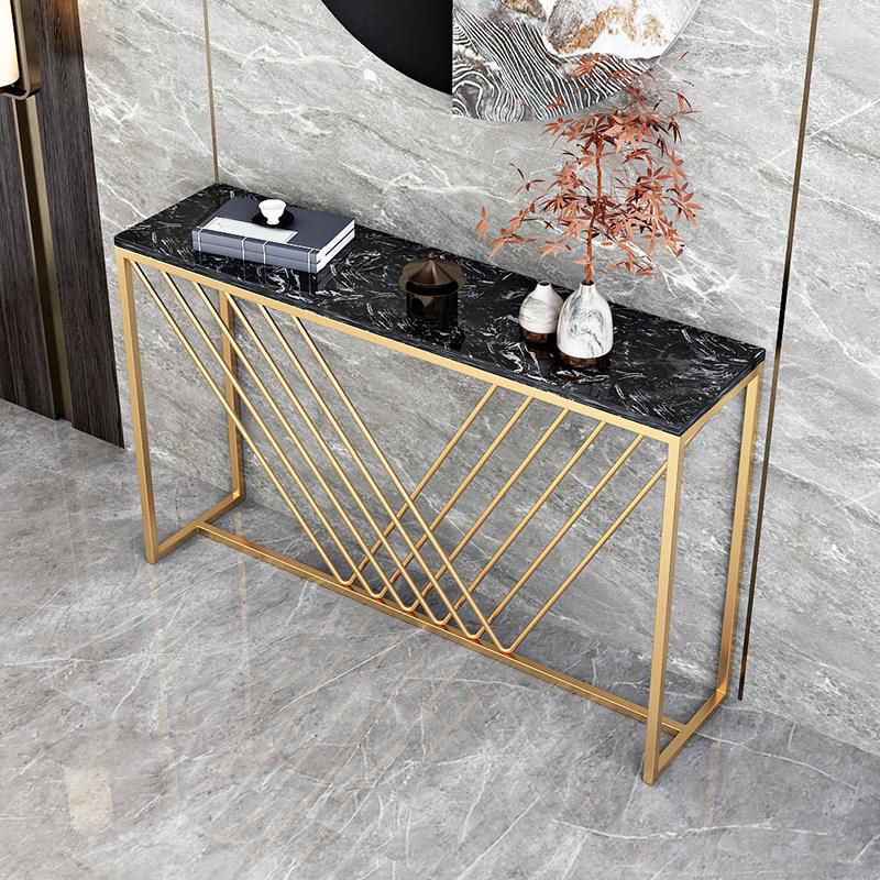 Rectangle Console Accent Table Antique Finish Sofa Console Table in Stone