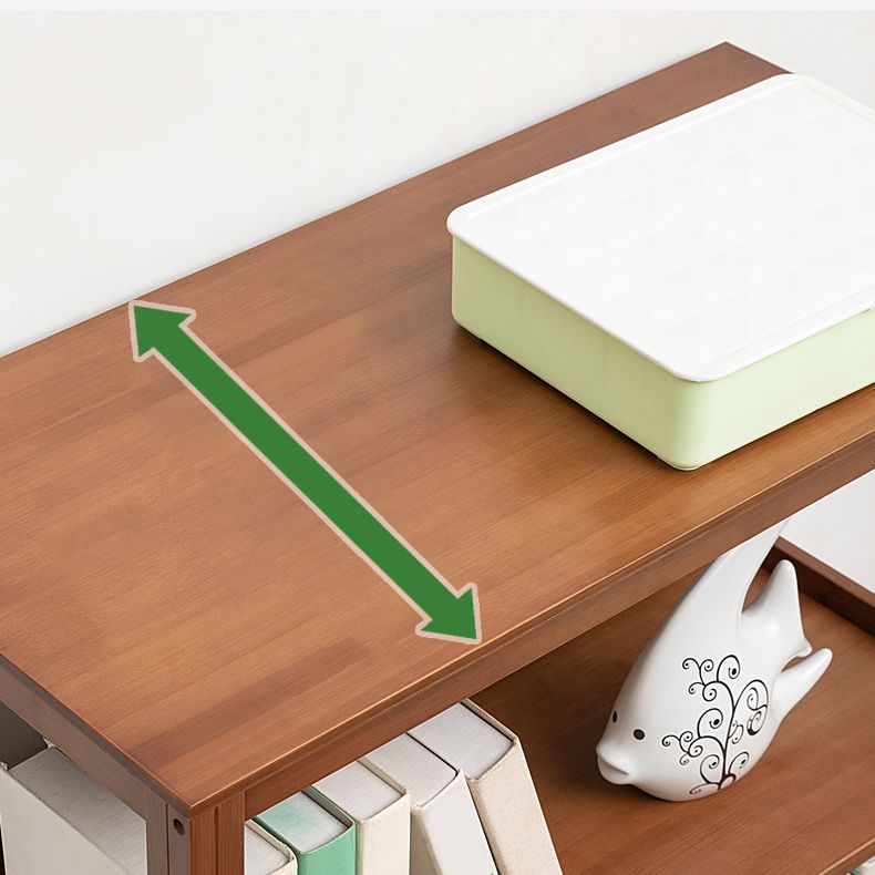 Modern Brown Vertical Book Shelf Bamboo Etagere Open Shelf for Home