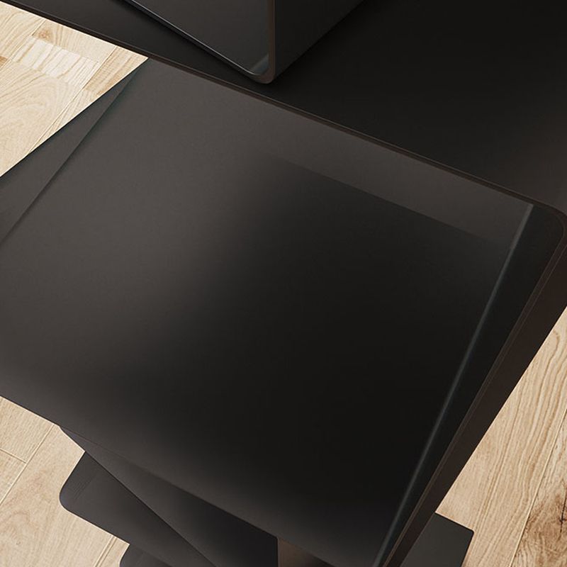 Black Contemporary Corner Bookshelf geschlossenes vertikales Stahlregal geschlossen