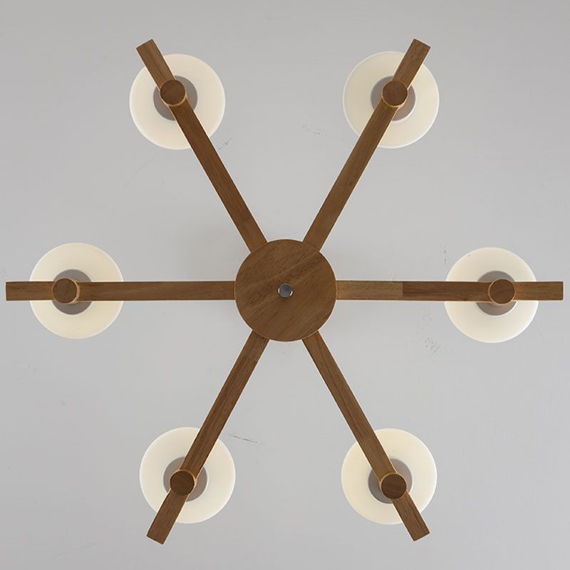 Hölzerne Anhänger Kronleuchter Decke hängende Licht mit Glasform Licht für den Salon