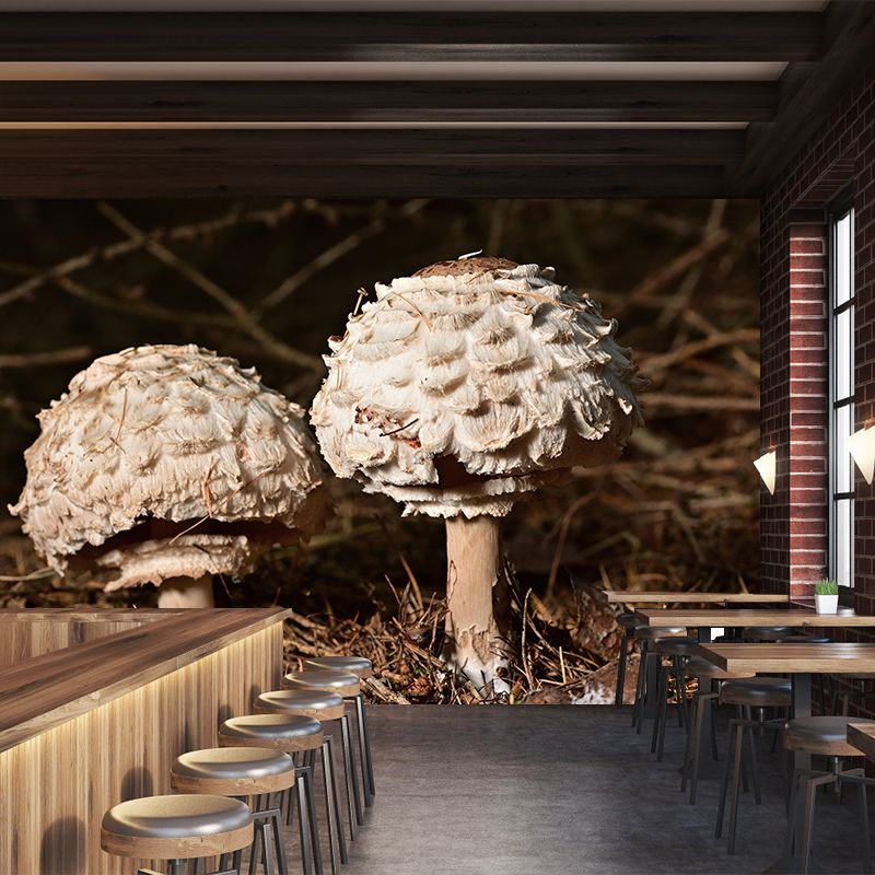 Customized Edible mushrooms Plant Mural Wallpaper Mildew Resistant Wall Decor