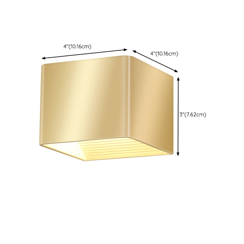 Modern Golden Wall Mounted Sconce Rectangle 2 Lights Shaded Wall Light