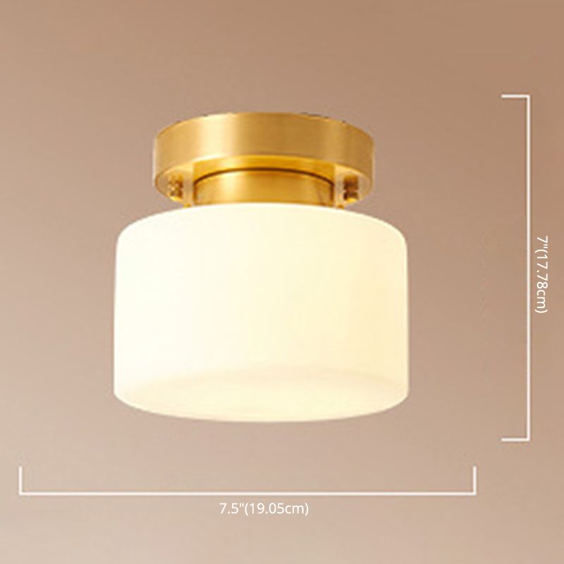 Geometrische Halbspülendeckenlichter traditioneller Milchglas Deckenleuchten für Schlafzimmer