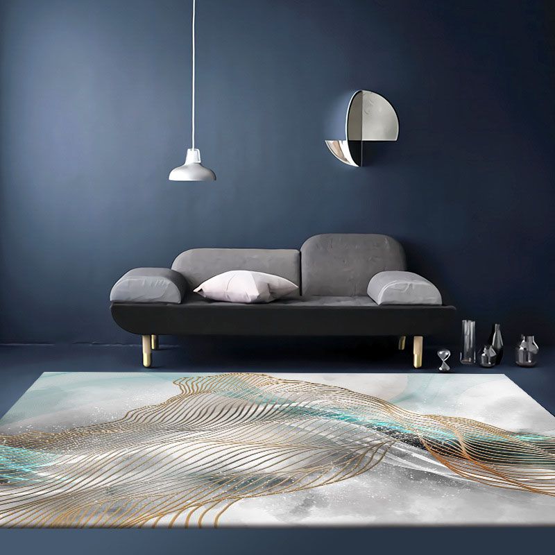 Modern Carpet Polyester Artistic Pattern Rug Non-Slip Backing Indoor Rug for Home Decoration