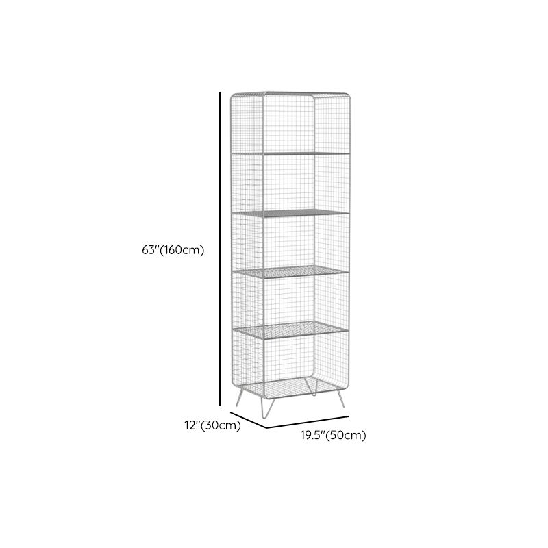 Metal Closed Back Standard Bookshelf Modern Style Bookcase with Shelves