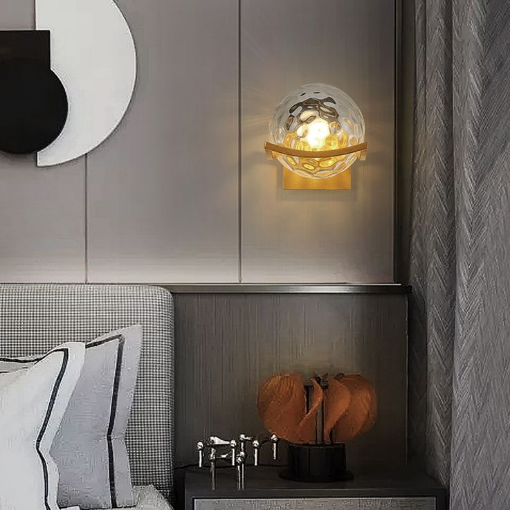 7 Inches Height Single Bulb Mini Sconce Light Nordic Style Simplicity Glass Ball Wall Light