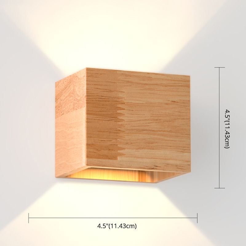 Geometric Wall Light Fixture Minimalist Style Wood Wall Lamp