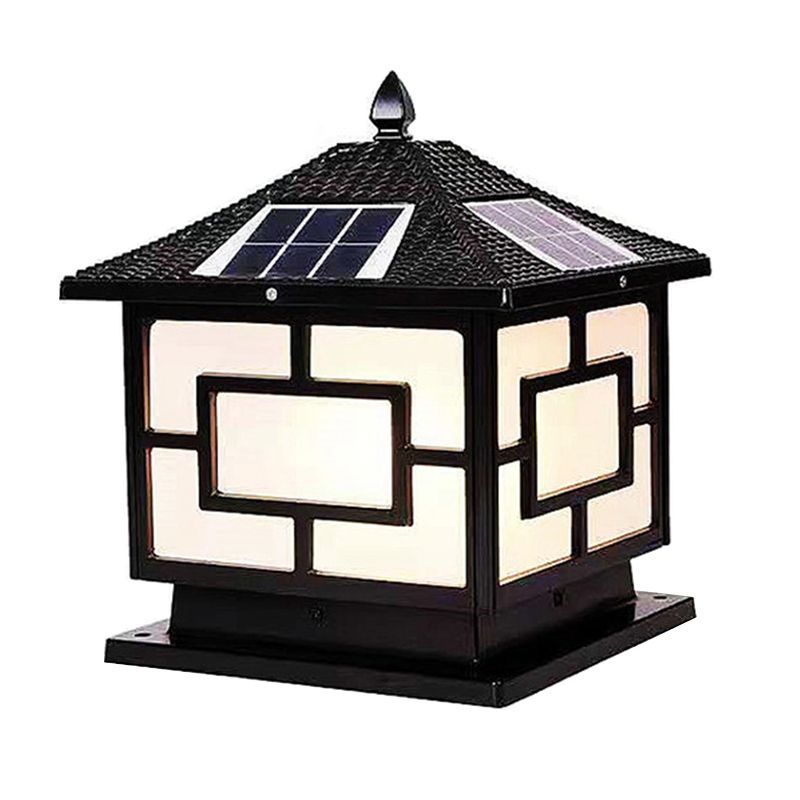 Modern LED Solar Lighting Fixture with Acrylic Shade for Backyard