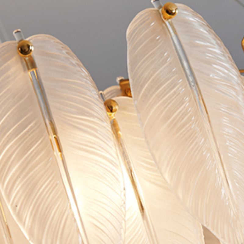 Modern minimalisme hangende lichtglas veer kroonluchter voor woonkamer