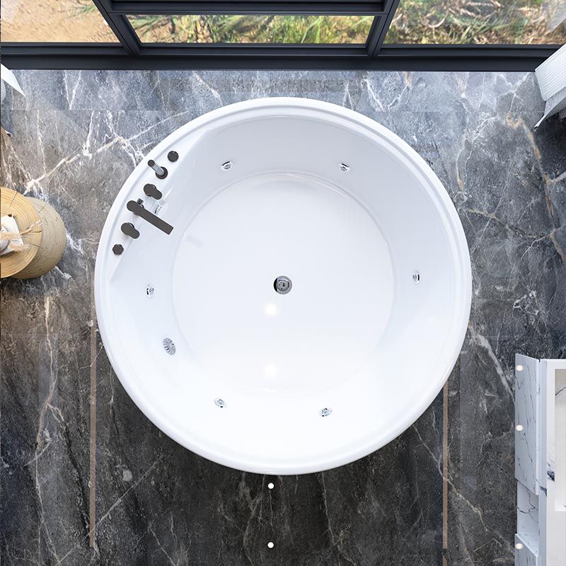 Modern Round Freestanding Bathtub Acrylic White Bath Tub for Home