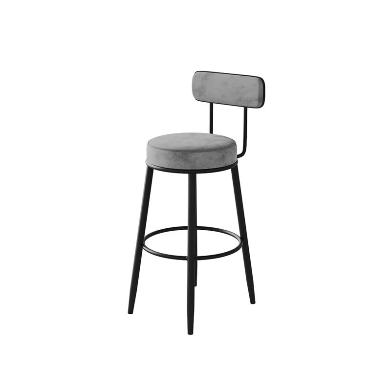 Glam Low Back Bar Stool Armless Dining Stool with Metal Base