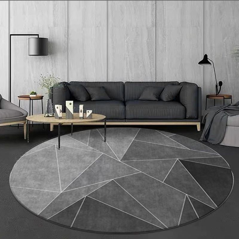 Minimalist 3D Effect Geometric Rug Multi Color Polyester Rug Machine Washable Stain Resistant Anti-Slip Rug for Drawing Room