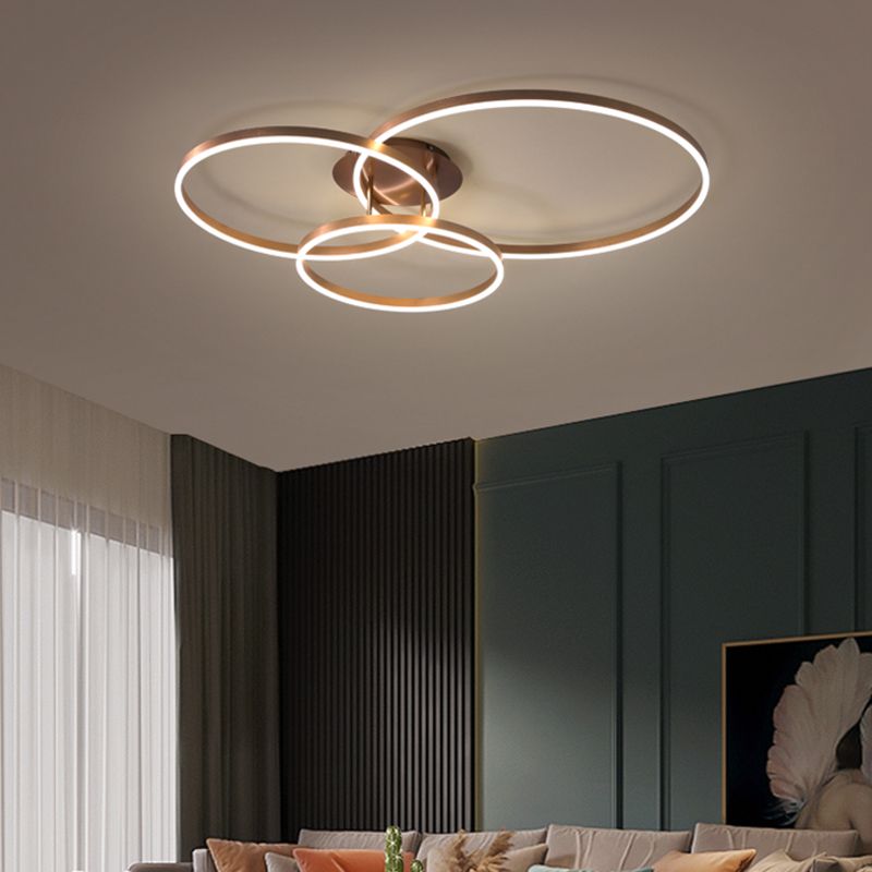 Zeitgenössische runde Einbauleuchte aus Metall in Braun