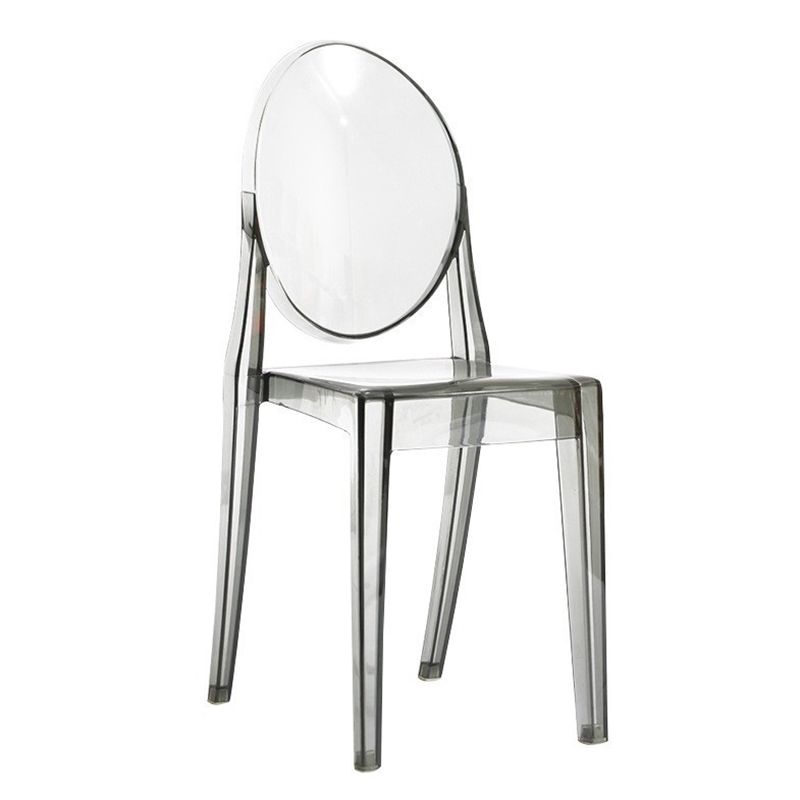 Scandinavian Plastic Dining Chairs Open Back Home Dining Side Chair