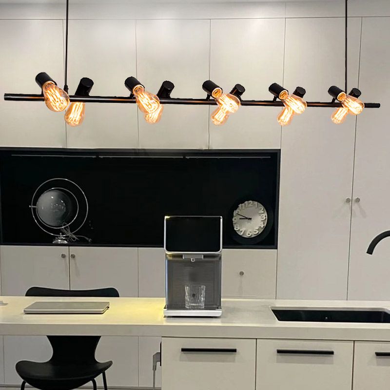 Adjustable Length Hanging Lamp Post-Modern Style Metal Island Light for Kitchen