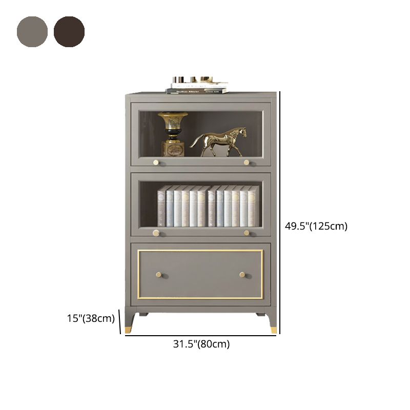 Vertical Glam Standard Bookcase Beech Closed Back Bookcase with Drawer