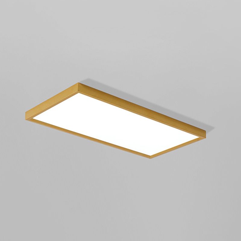 Plafonnier LED de forme rectangulaire en aluminium moderne, 1 lumière, montage encastré pour salle à manger