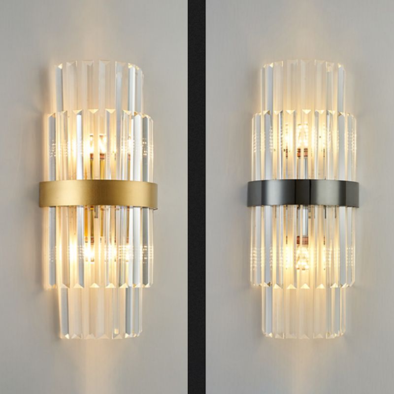 Crystal Geometry Shape Wall Lights Modern Style 2 Light Wall Sconce for Bedroom