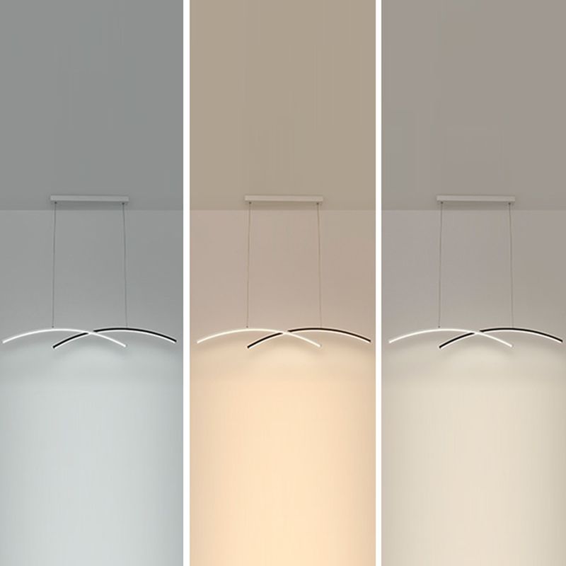 Contemporary Style Linear Shape Island Lights Metal 2 Light Island Light Fixtures