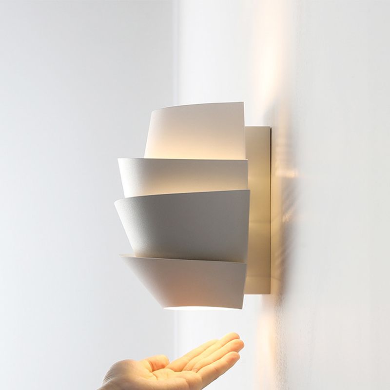 Contemporary 2-Light White Wall Mounted Sconce Metal Unique Wall Light