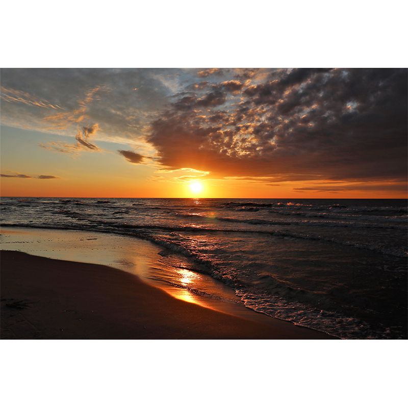 Boundless Sea Wall Mural Modern Style Wall Covering for Bathroom Decor