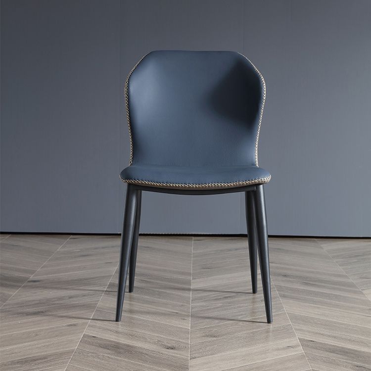 Silla lateral industrial casera Silla de comedor tapizada de metal con respaldo lateral