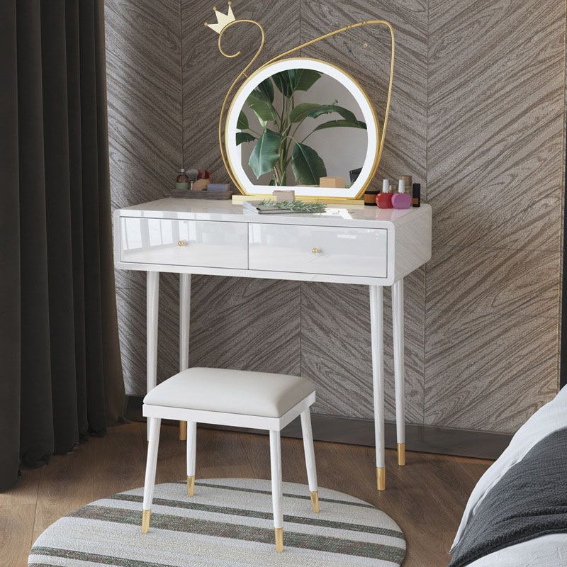 White Makeup Table With 2 Drawers 15.74 W X 29.52" H for Bedroom