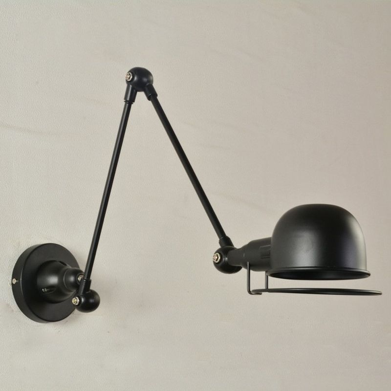 1-Licht-Schüssel Rotatable Task Wall Light Industrial Black Eisenwandhalterung Leuchte mit Rahmenschutz