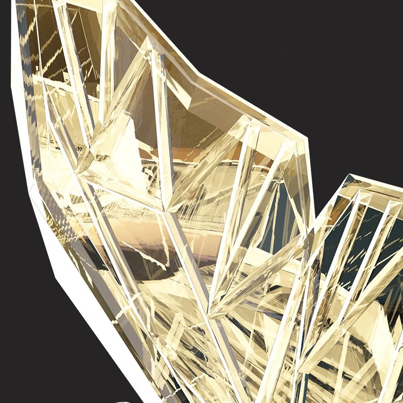 Gold Acrylic Down Lighting Pendant Contemporary 1-Light Ceiling Light for Bedroom