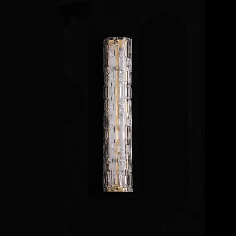 Simplicidad moderna Cilindro de pared Cilíndrico LED LECHE para el dormitorio en la sombra de vidrio ondulado