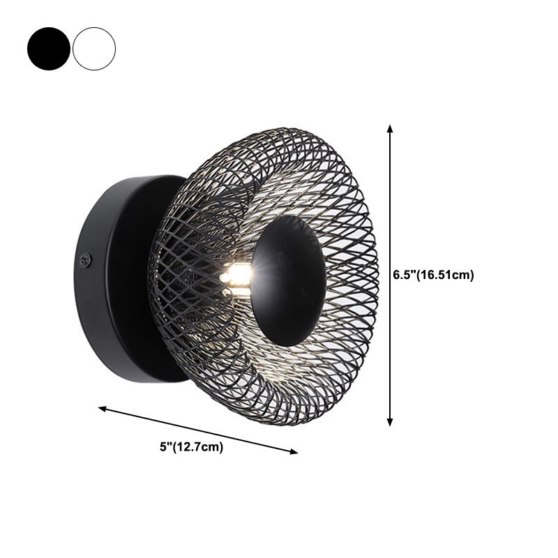 Contemporary Wall Sconce Circular Metal Wall Light for Bedroom