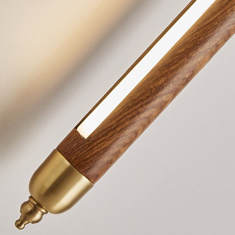 Modernism Wooden Shade Wall Lighting 1-Light Wall Mount Light for Foyer