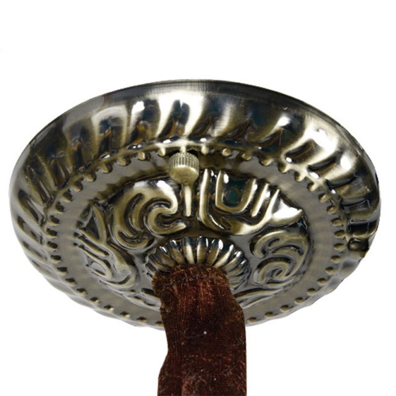 Beige Bowl Suspension Lamp Tiffany 1-Bulb Cut Glass Ceiling Light Fixture with Jewel Deco