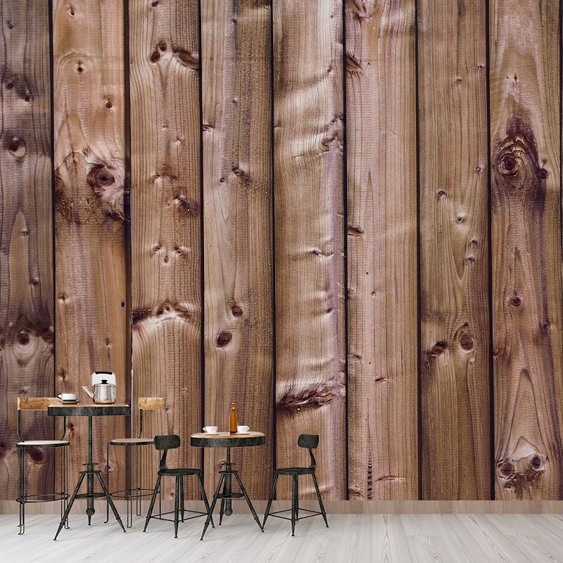 Customized Wood Texture Mural Photography Style Mildew Resistant Home Decor