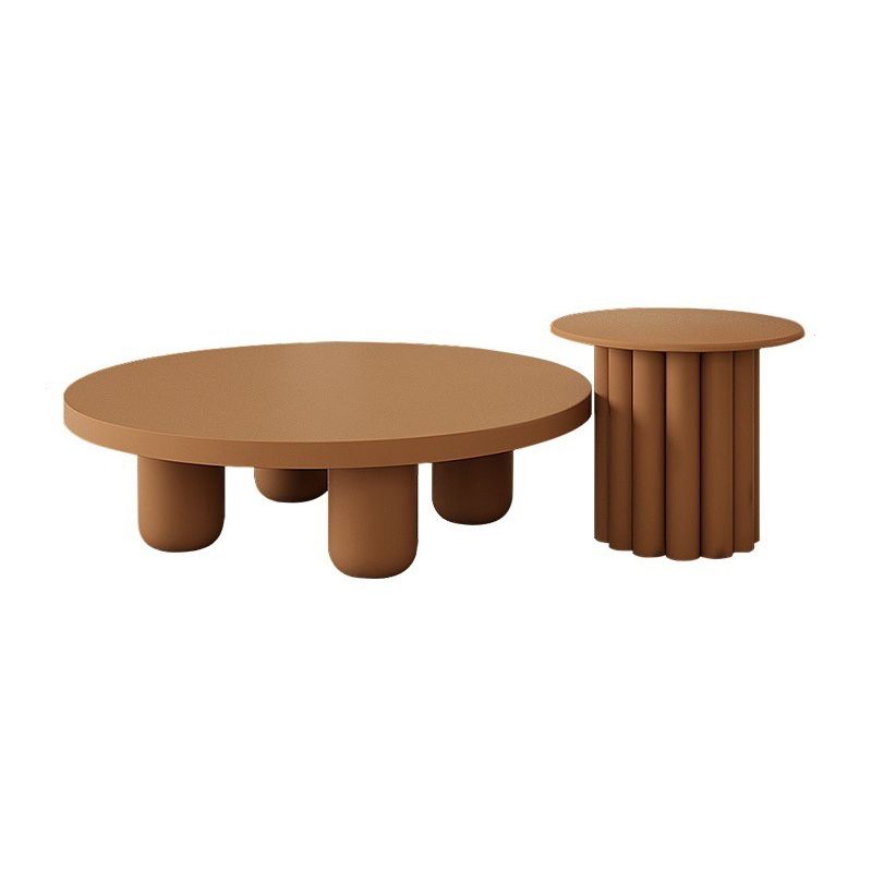 4 Legs Coffee Table Round Minimalist Coffee Table for Living Room