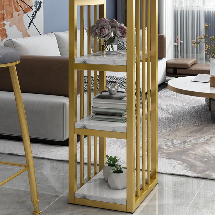 Rectangle Bar Dining Table Contemporary Bar Table with Gold Sled Base