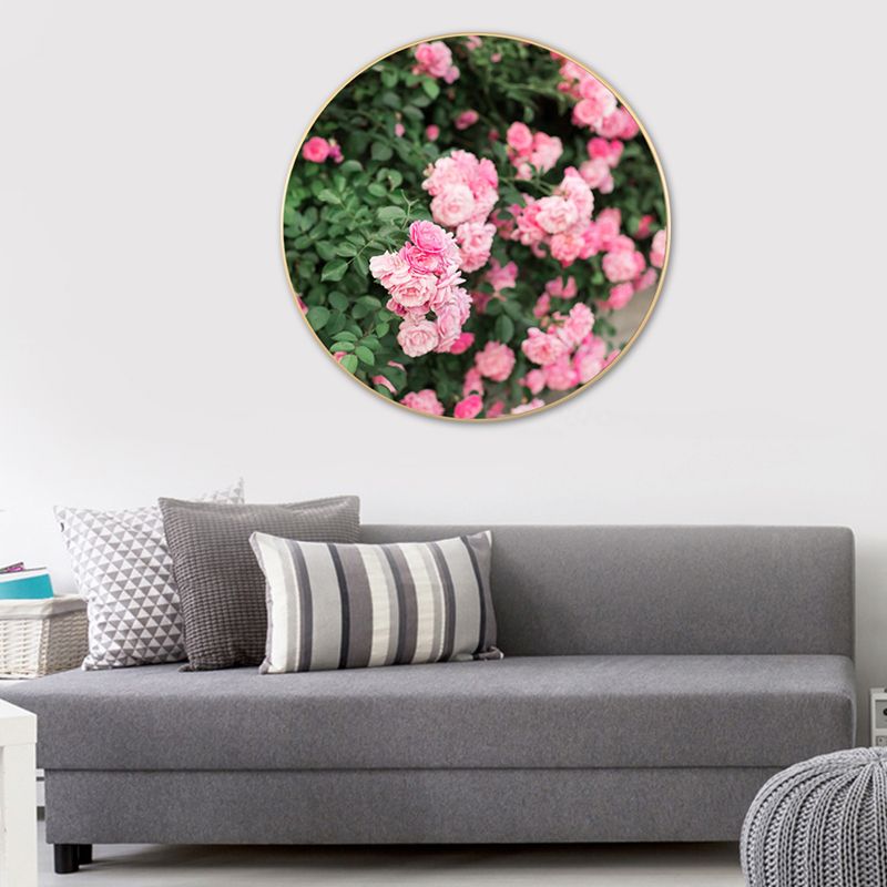 French Country Flower Blossom Canvas Pastel Color Textured Painting for Living Room