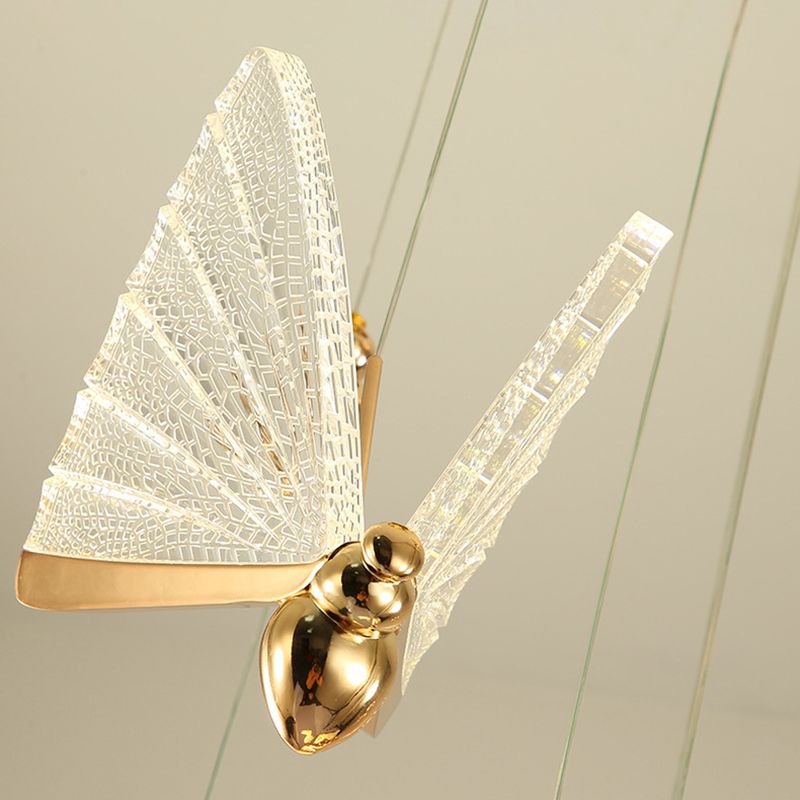 Modern Creative Creative Butterfly Candant Light Creative Acrilic Acrilic Hanging Lampade per soggiorno