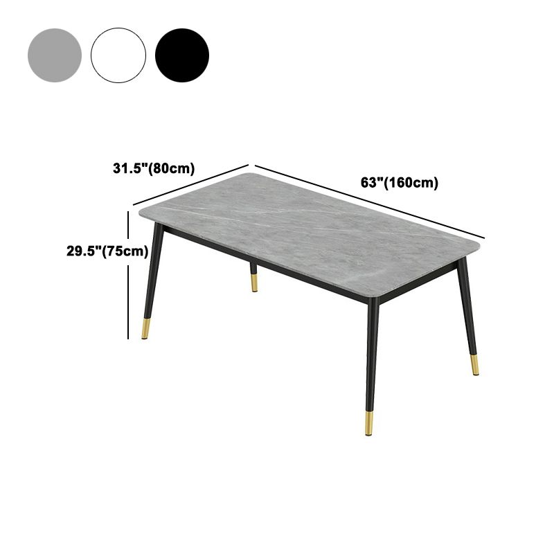 Modern Rectangle Dining Table Set 1/2/3/5/7 Pieces Dinette Set with Sintered Stone Top
