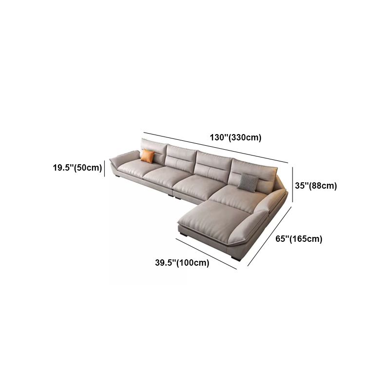 Scandinavian Beige Sectionals/Sofa with Pillow Back for Living Room