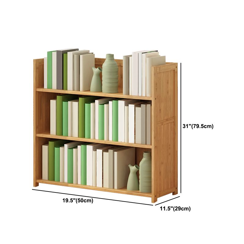 Modern Vertical Wood Book Shelf Brown Closed Back Shelf Bookcase for Study Room