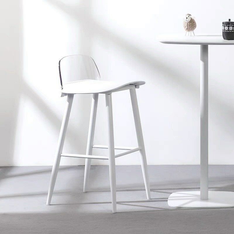 Scandinavian Footrest Home Stool Matte Finish Plastic Bar Stool