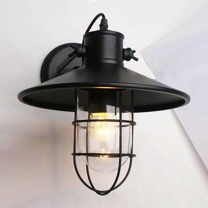 Industrial Style Iron Vanity Light Cone Shape Vanity Lamp in Black