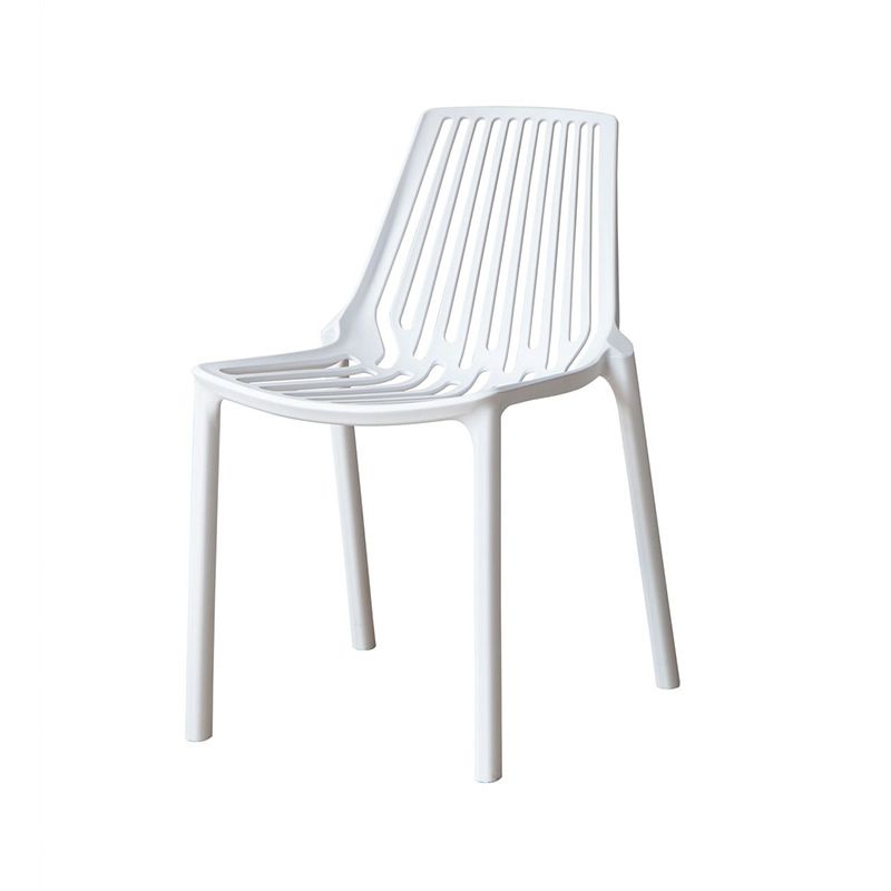 Nordic Style Armless Side Chairs Plastic Chair with 4 Legs for Home Use