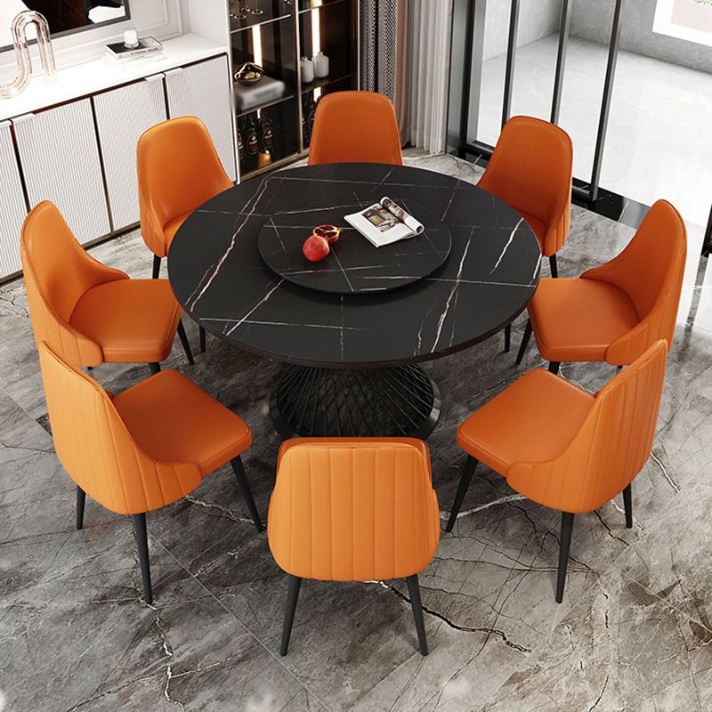 Traditional Luxury Round Stone Dining Table Pedestal Casual Dining Table